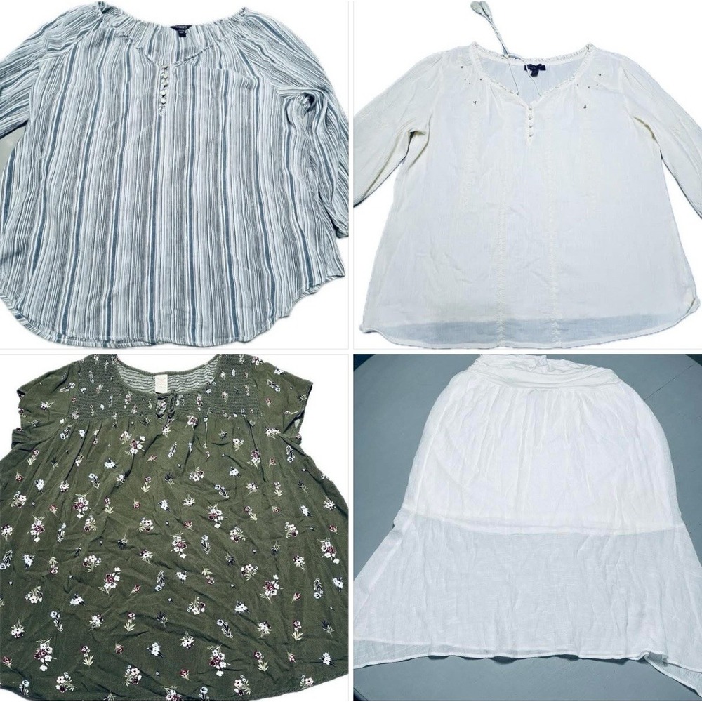 Lot 4 Woman Plus Size 1X - 2X Boho 3‎ Tops And 1 Skirt